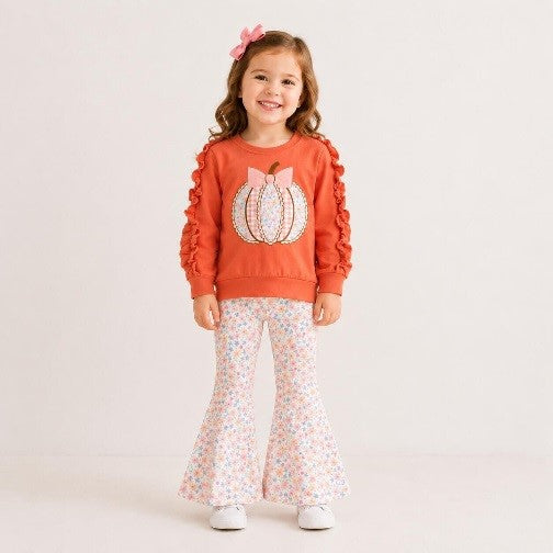 L/S - Coral Pumpkin w/Bell Bottoms