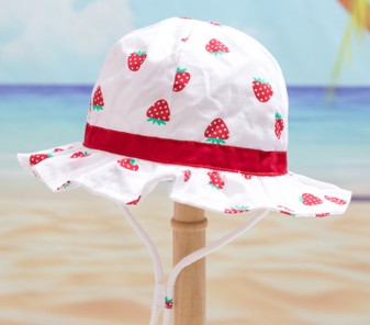 Misc - Sunblock Fisherman Hat - Strawberries (48cm) 1-2yr