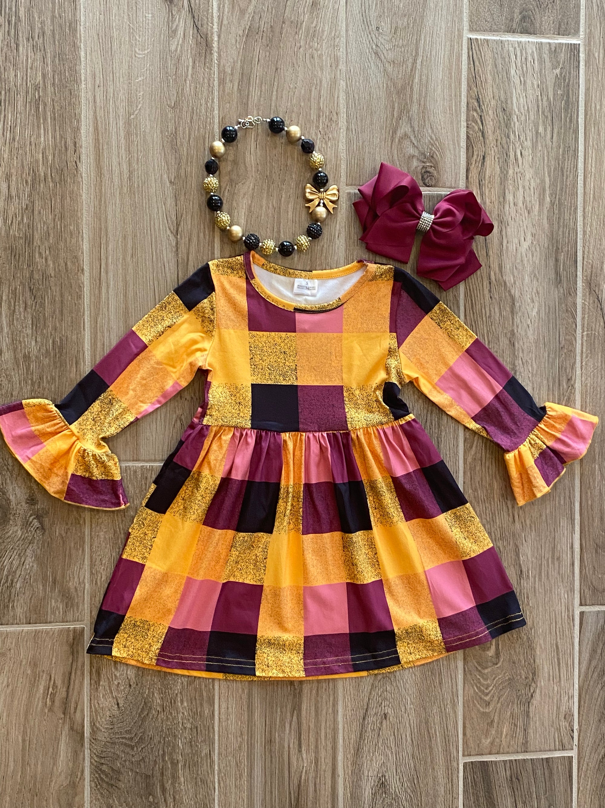 Dress - Yellow/Pink Plaid