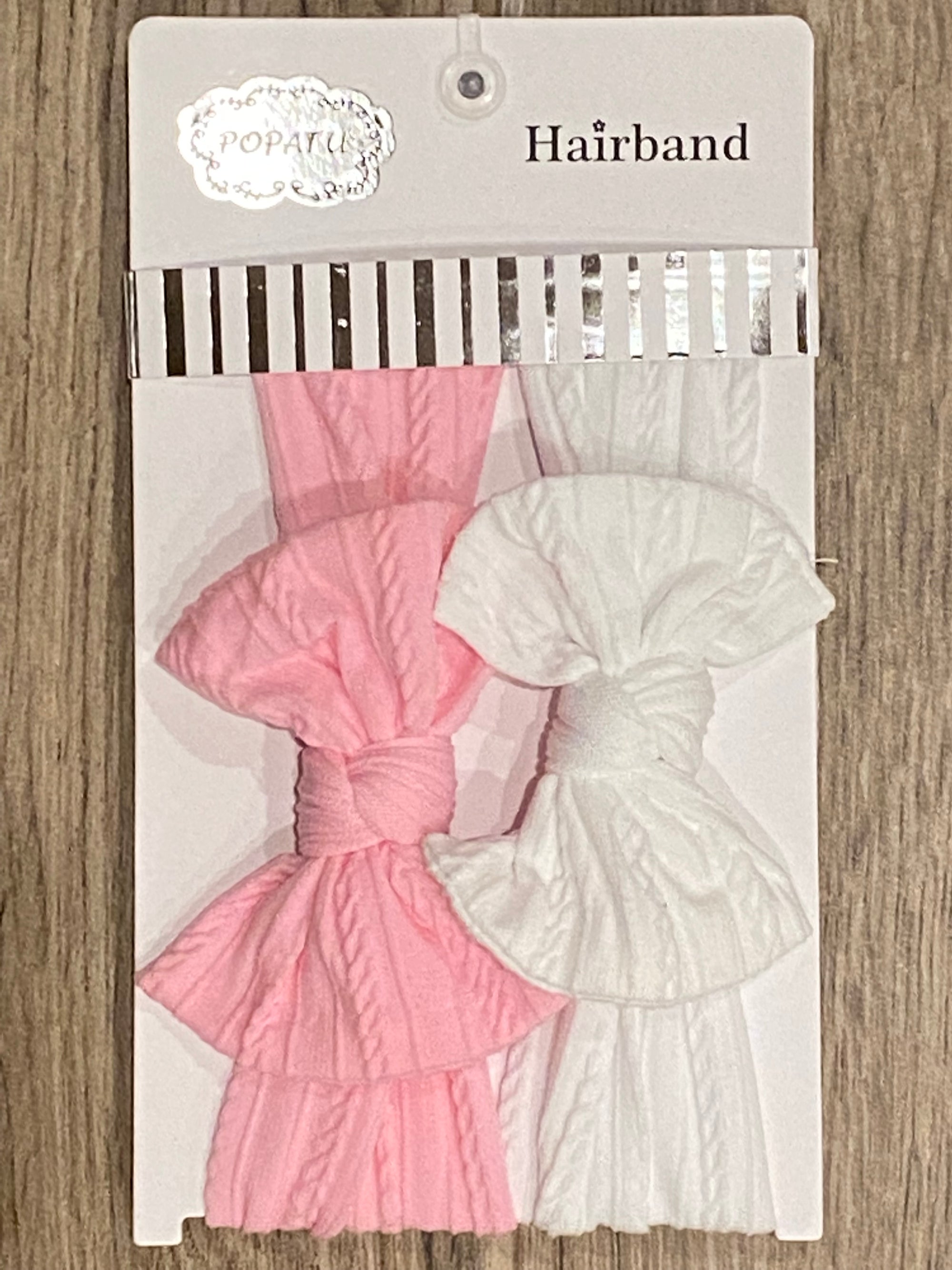 Headband - 2pk Pink/White
