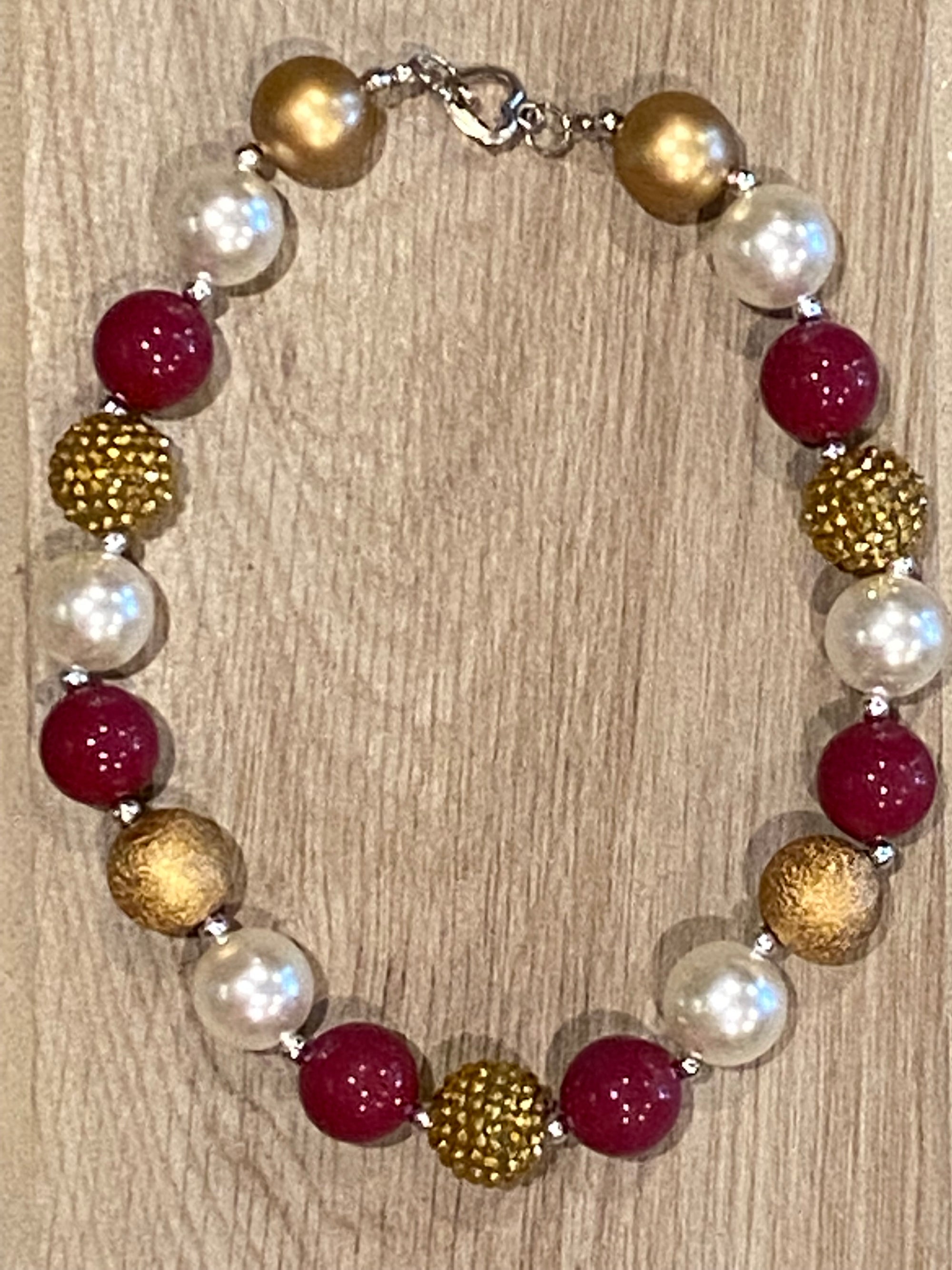 Necklace - Burgundy/Gold