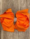 Hair Bow - Rhinestone Orange