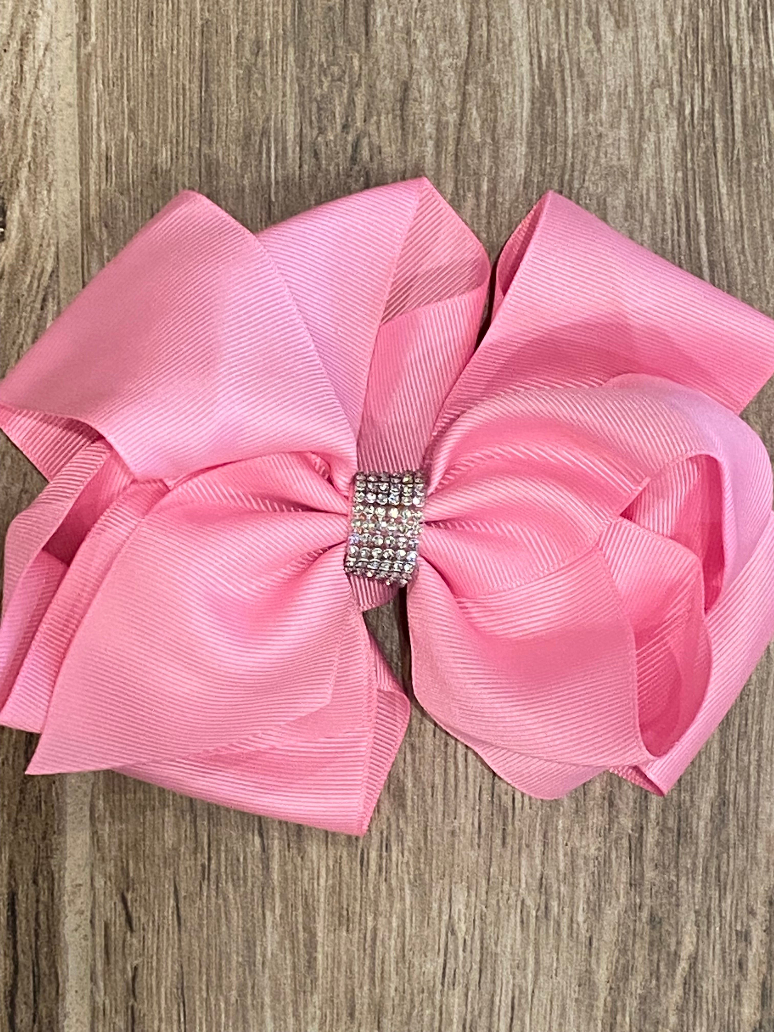 Pink Crystal Fringe Hair Bow