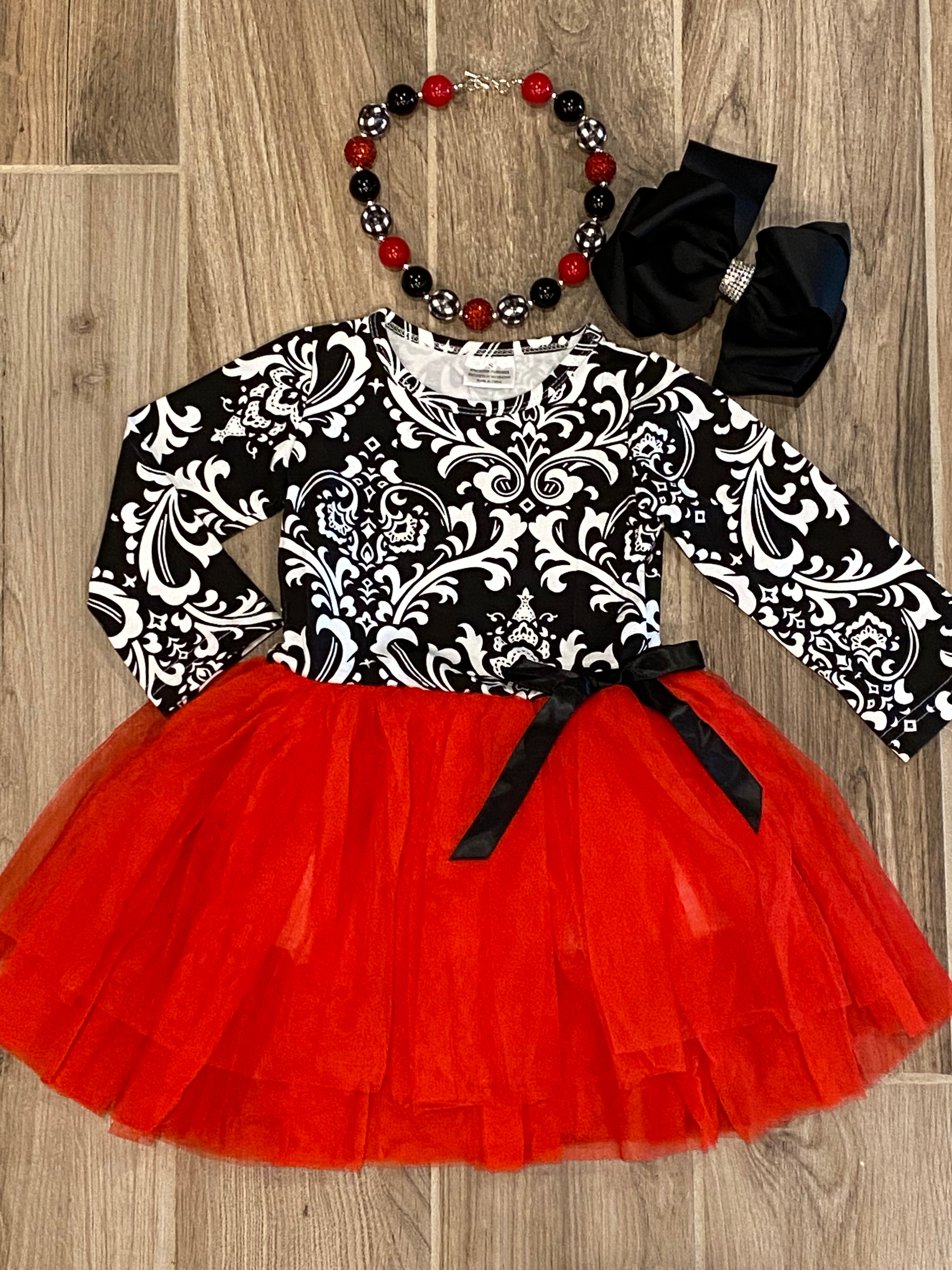 Kids Dream Big Girls Red & BLack Satin W Lace Overlay Formal Dress 11/12 |  eBay