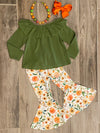 L/S - Green Top w/Floral Bell Bottoms