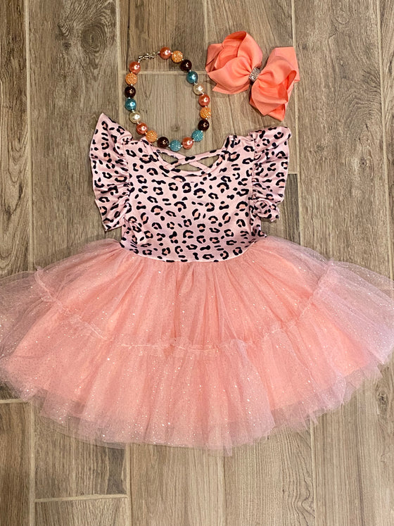 Dress - Leopard w/Peach Tulle