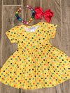 Dress - Yellow Polka Dot
