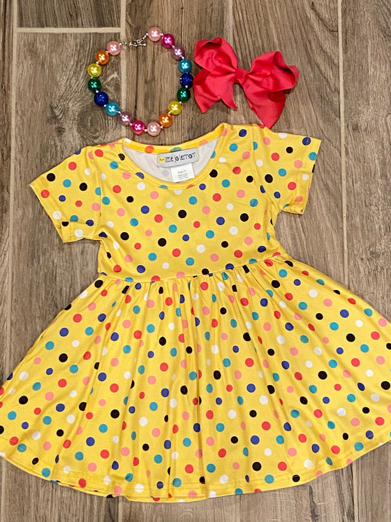 Dress - Yellow Polka Dot