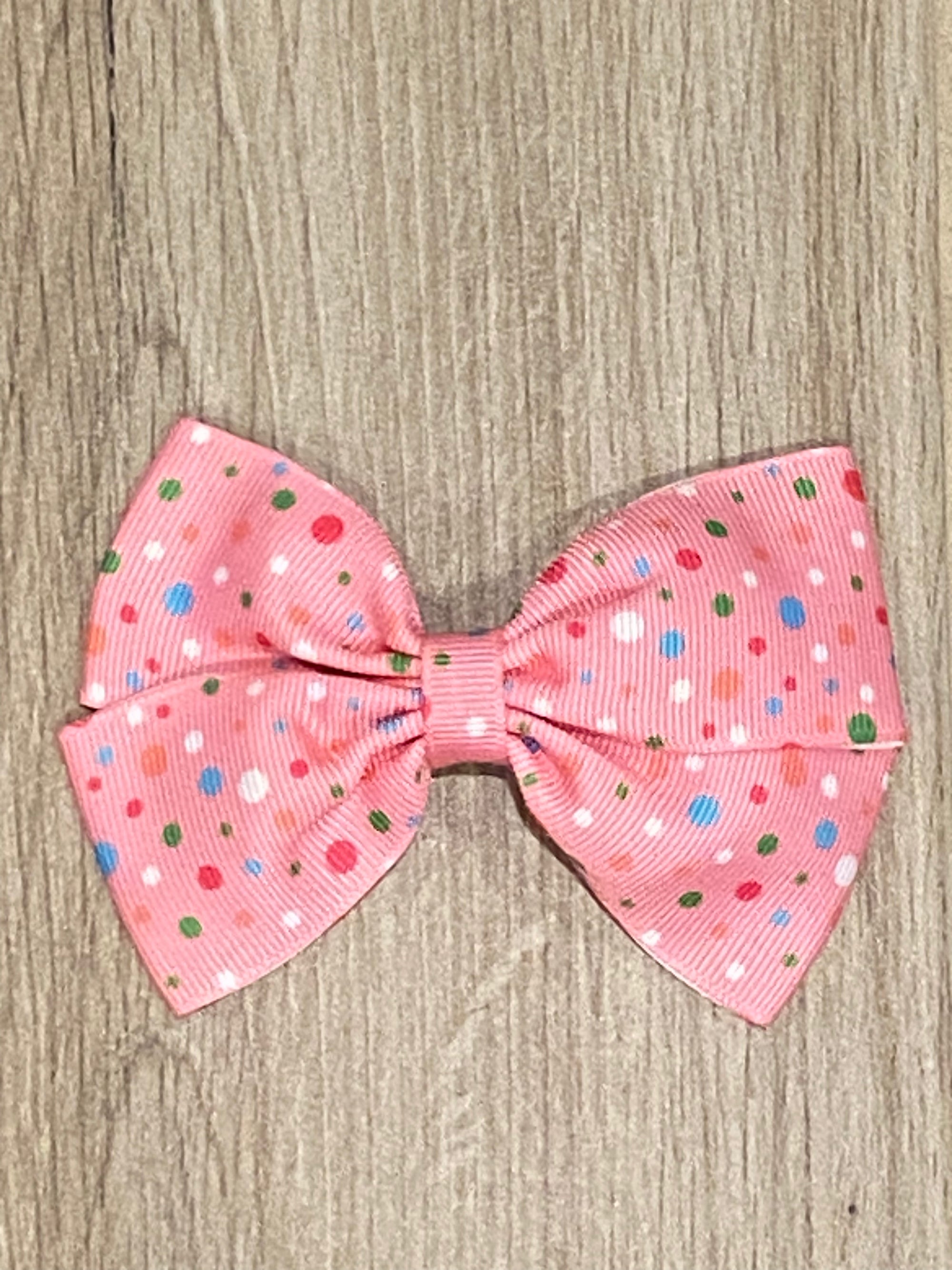 Hair Bow - Pink Dots