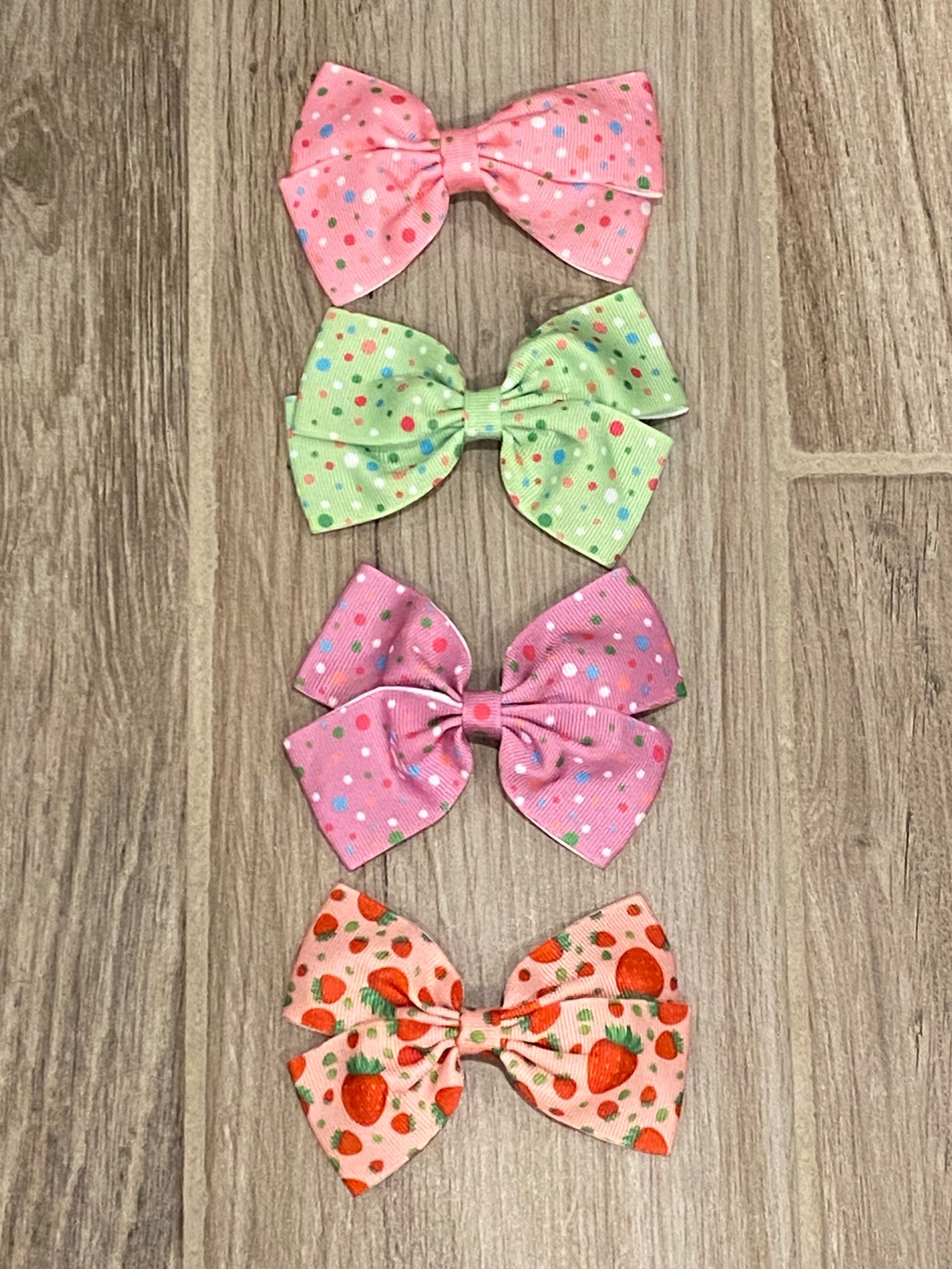 Hair Bow - Pink Dots